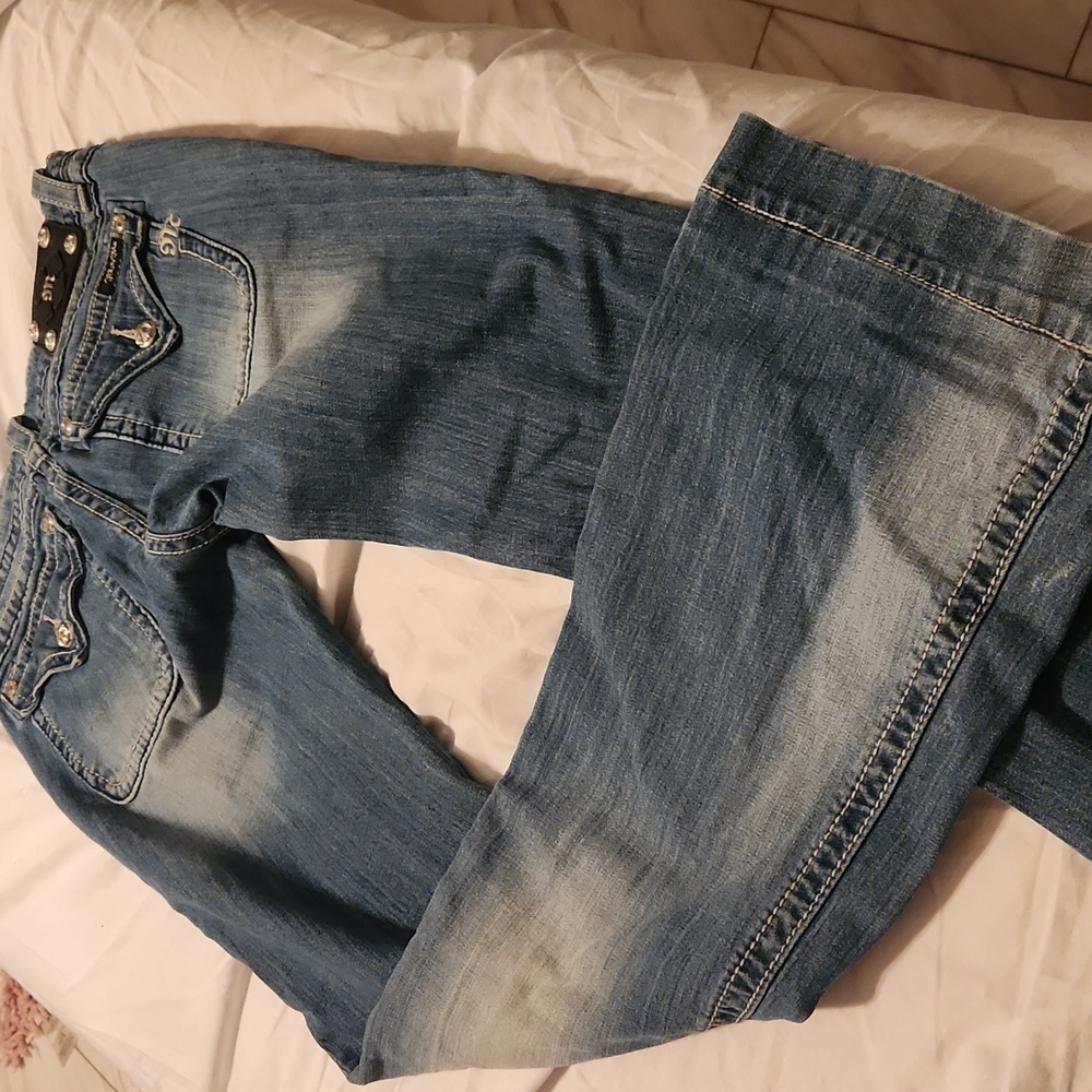 Miss Me Blue Denim Wide Leg Jeans - Picture 10 of 13
